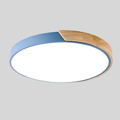 Scandinavian Wooden LED Ceiling Lamp – Round Design