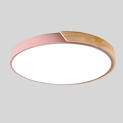 Scandinavian Wooden LED Ceiling Lamp – Round Design
