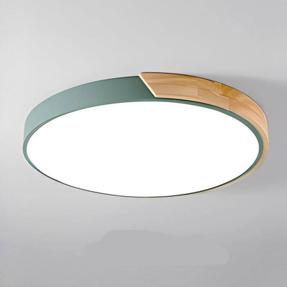 Scandinavian Wooden LED Ceiling Lamp – Round Design