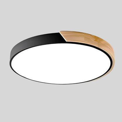 Scandinavian Wooden LED Ceiling Lamp – Round Design