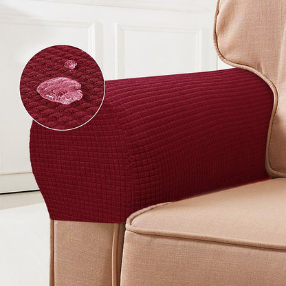 Stretchy Chair Arm Covers - Elastic Set of 2, Red