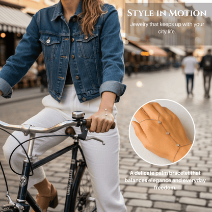 Sparkling Crystal Adjustable Palm Ring Bracelet