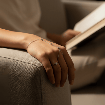 Sparkling Crystal Adjustable Palm Ring Bracelet