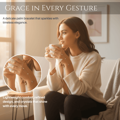 Sparkling Crystal Adjustable Palm Ring Bracelet