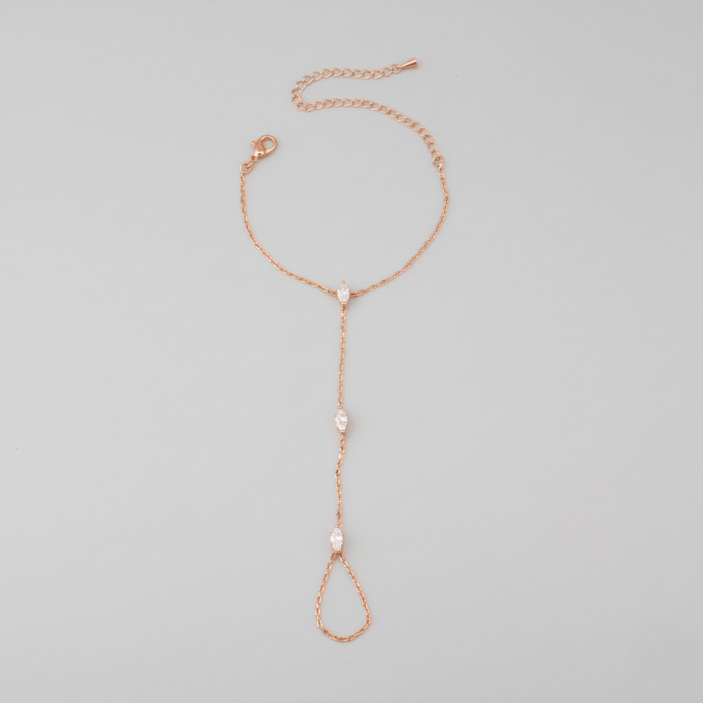 Sparkling Crystal Adjustable Palm Ring Bracelet