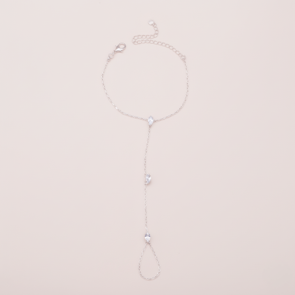 Sparkling Crystal Adjustable Palm Ring Bracelet