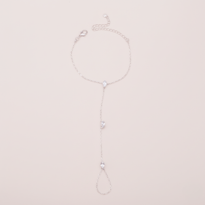 Sparkling Crystal Adjustable Palm Ring Bracelet