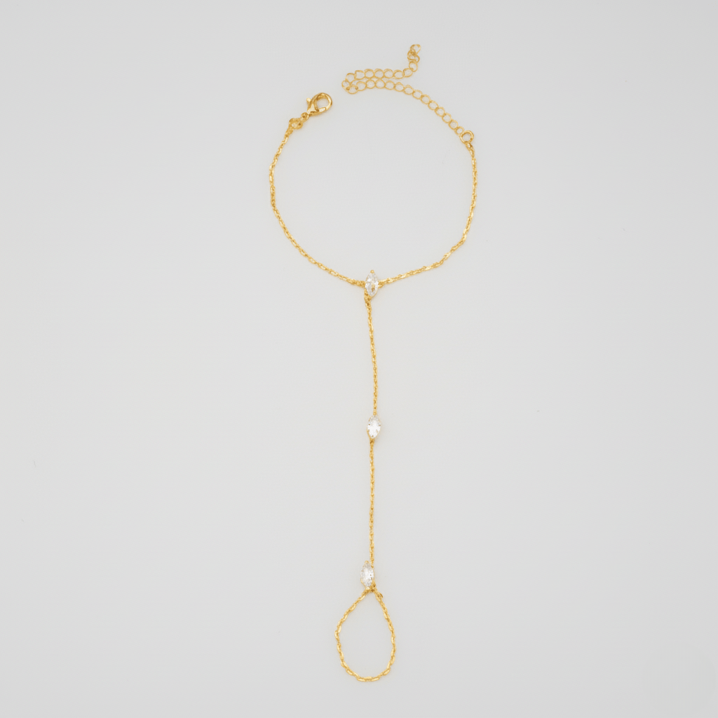 Sparkling Crystal Adjustable Palm Ring Bracelet - Yeezlab