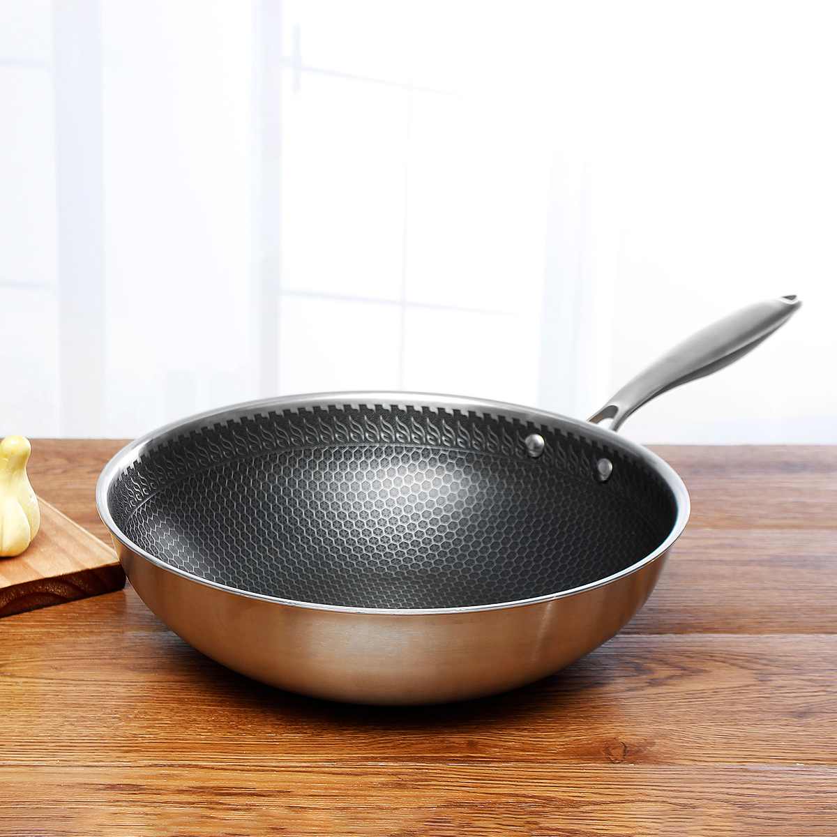 Premium 12 Inch Non Stick Stainless Steel Fry Pan