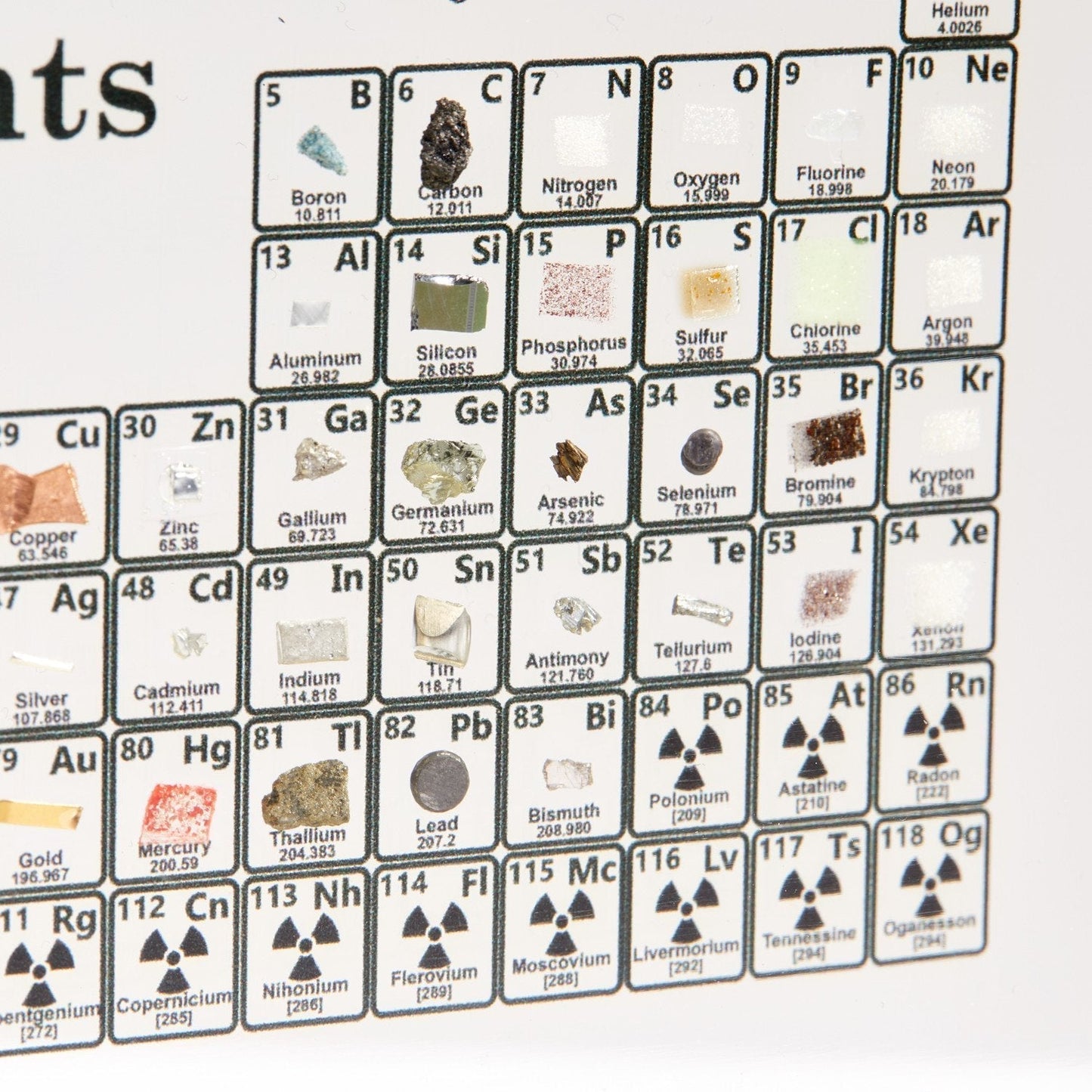 Authentic Element Periodic Table Display