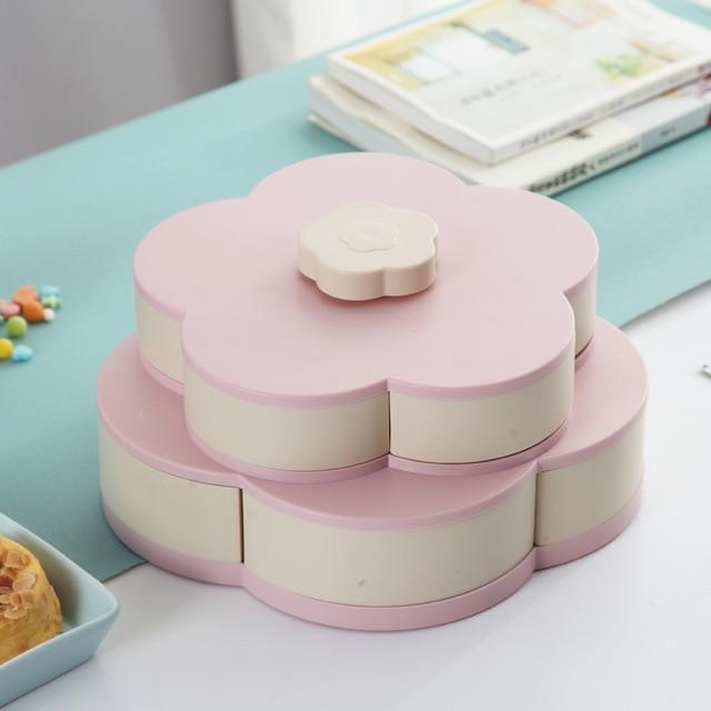 Spinning Floral Desk Organizer Box