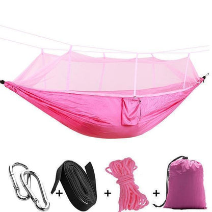 Compact Travel Hammock with Bug Net