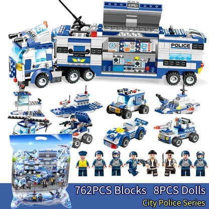 Ultimate Police Truck Building Block Playset For Boys