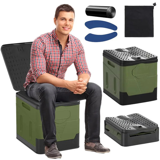 Portable Folding Toilet - Lightweight Outdoor Potty Multifunctional Mobile Toilet for Adults - Yeezlab