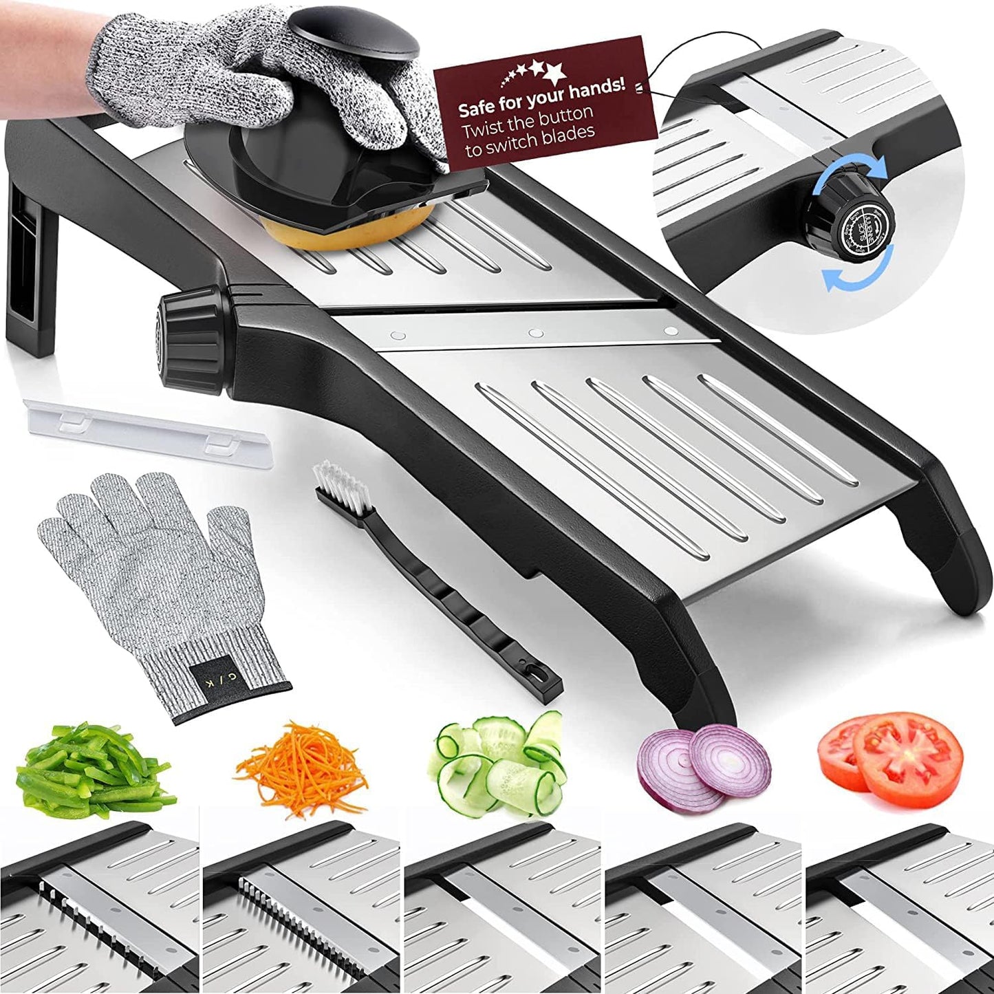 Yeezlab | Deluxe Food Slicer with Safety Gloves - Yeezlab