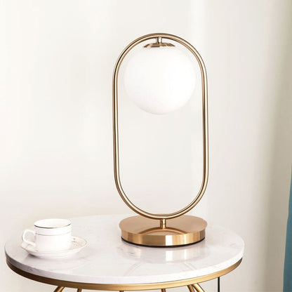 Sleek Glass Globe Desk Lamp