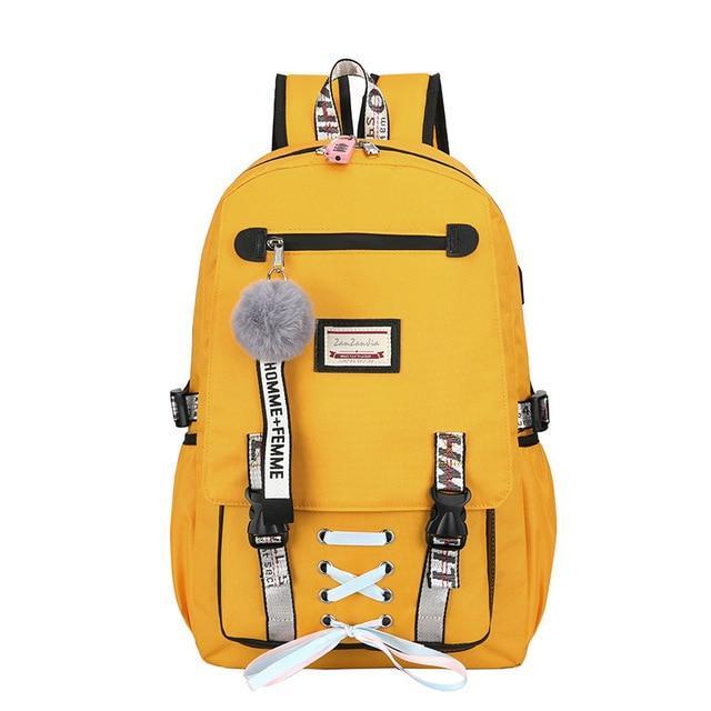 Big Girls Backpack with USB Charging Anti Theft Lock