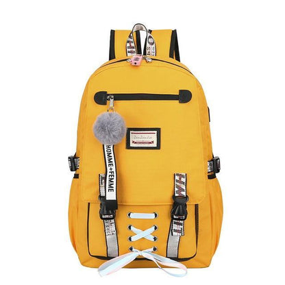 Big Girls Backpack with USB Charging Anti Theft Lock