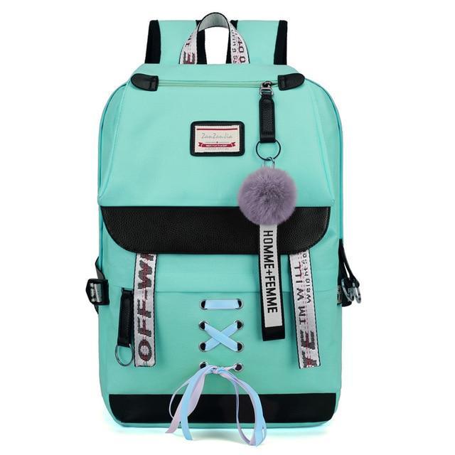 Big Girls Backpack with USB Charging Anti Theft Lock