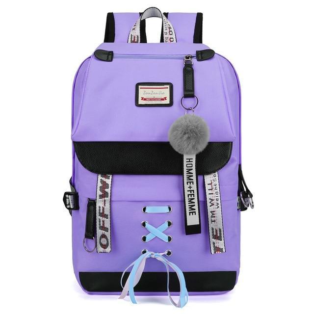 Big Girls Backpack with USB Charging Anti Theft Lock