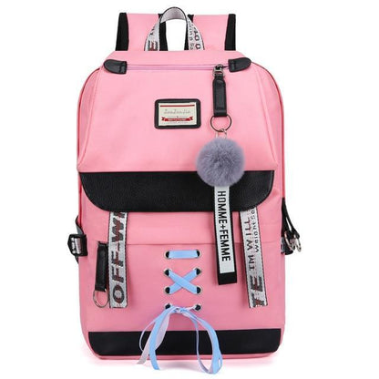 Big Girls Backpack with USB Charging Anti Theft Lock
