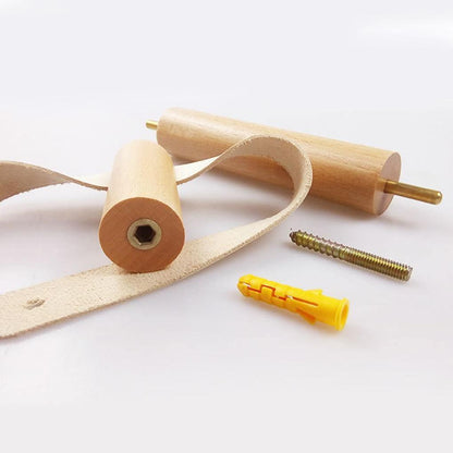 Luxury Wooden Toilet Paper Holder with Leather Accent