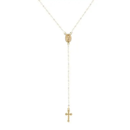 Trendy Cross Rosary Necklace – Elegant Religious Jewelry