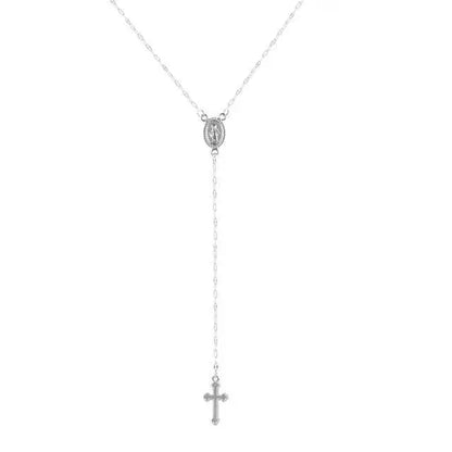 Trendy Cross Rosary Necklace – Elegant Religious Jewelry