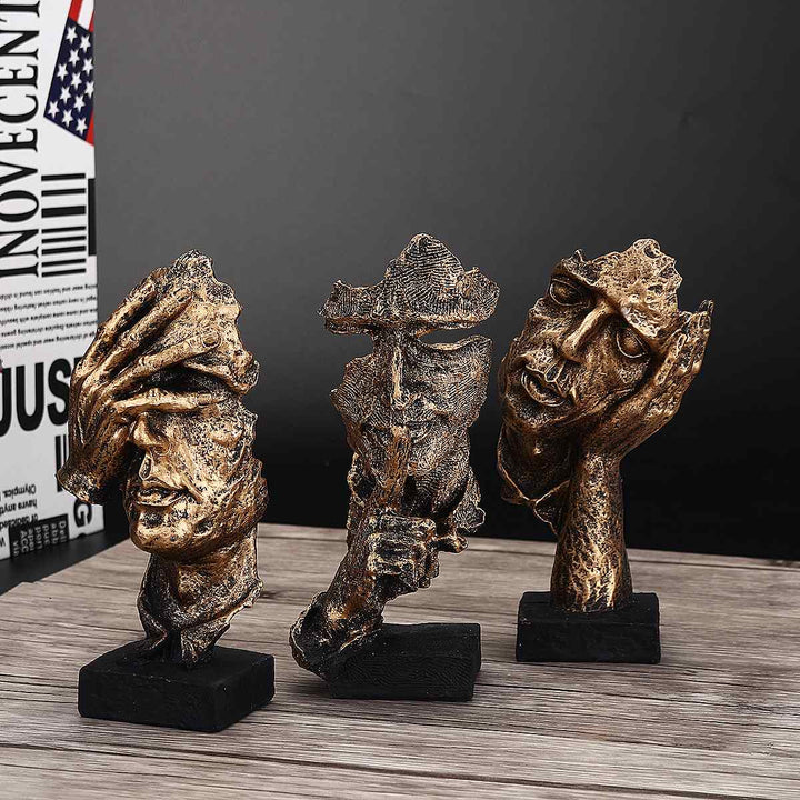 Luxury Gold Art Sculpture - Modern Nordic Home Decor