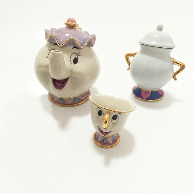 Beautiful Disney Inspired Tea Set Mrs Potts Teapot Cups