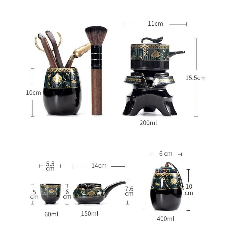 Traditional Asian Antique Porcelain Tea Set