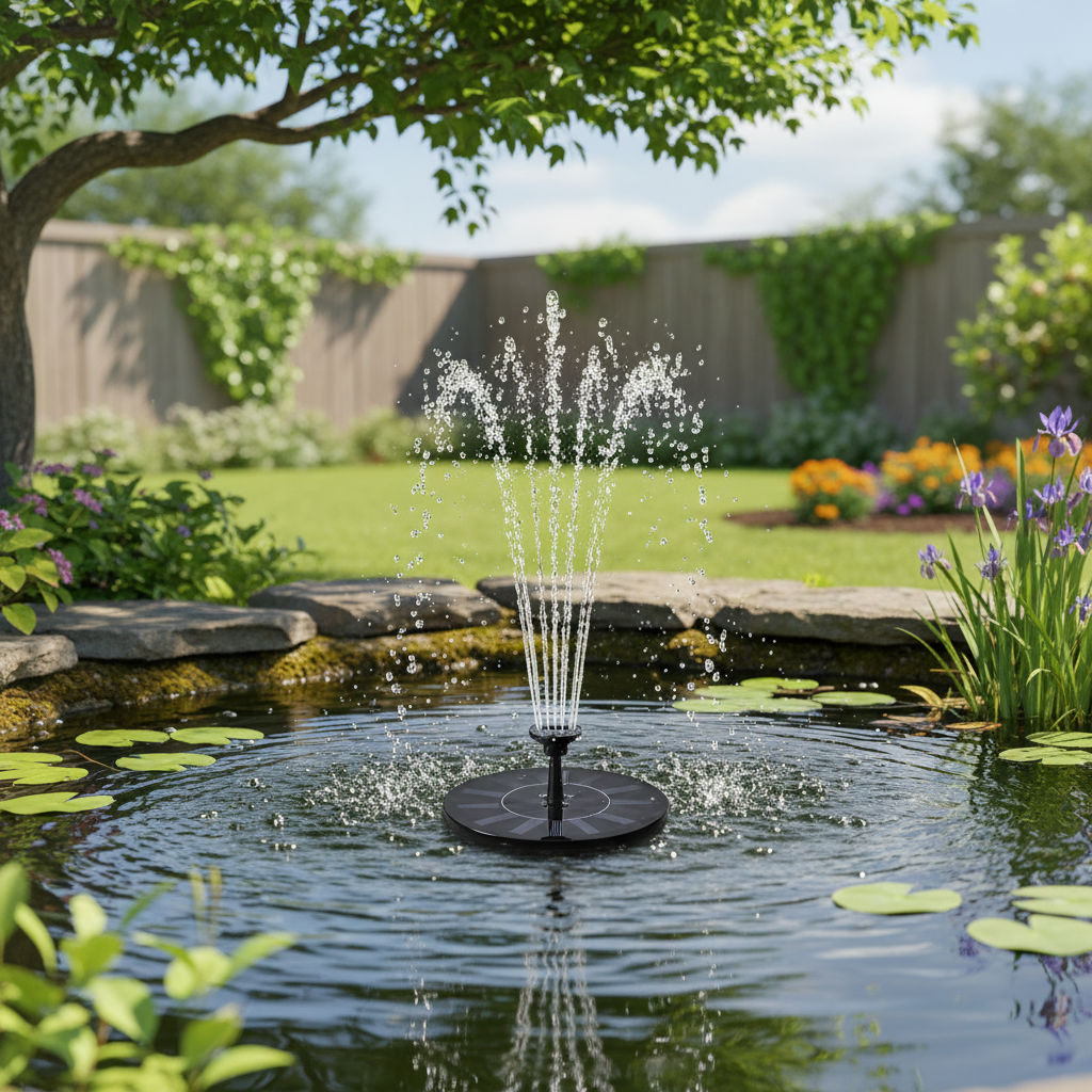 Solar Powered RGB Floating Pond Fountain