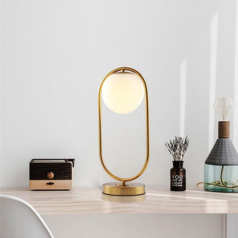 Sleek Glass Globe Desk Lamp