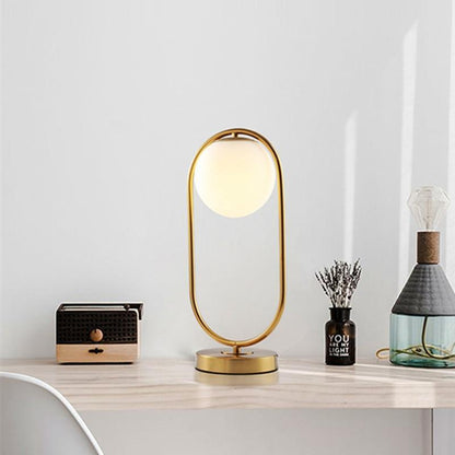 Sleek Glass Globe Desk Lamp