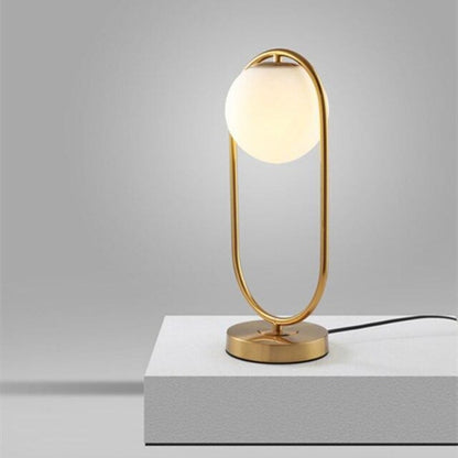Sleek Glass Globe Desk Lamp