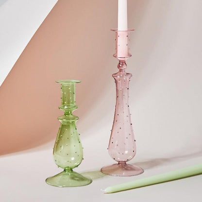 Colorful Glass Candle Holder Decorative Table Centerpiece