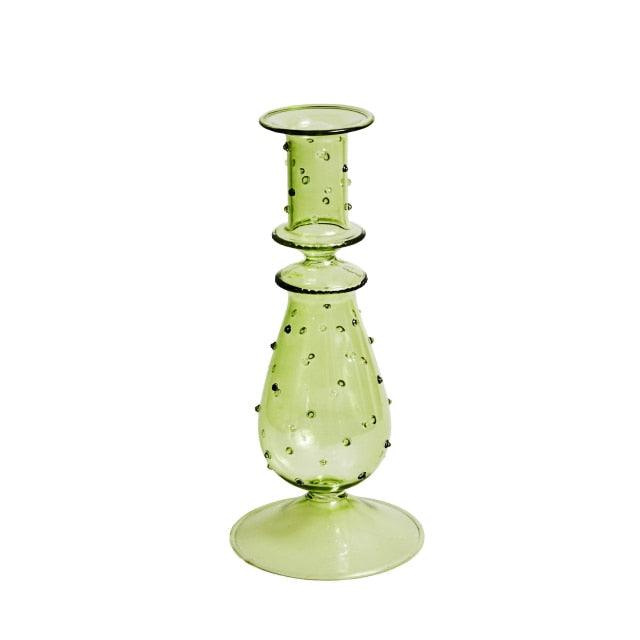 Colorful Glass Candle Holder Decorative Table Centerpiece