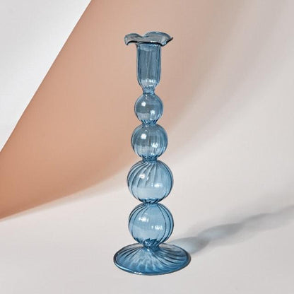 Colorful Glass Candle Holder Decorative Table Centerpiece