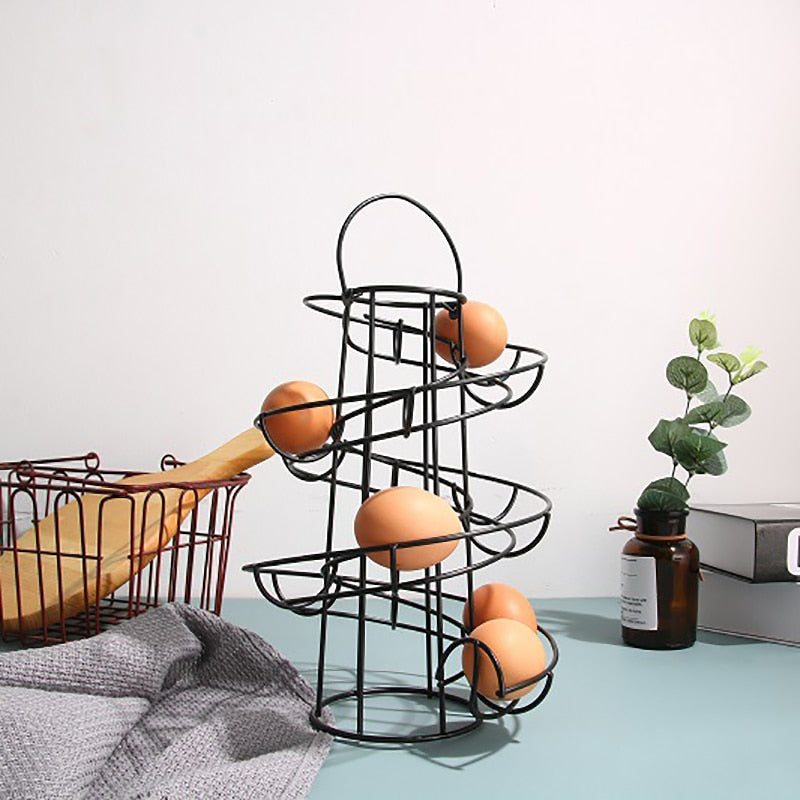 Unique Spiral Egg Holder Storage Rack