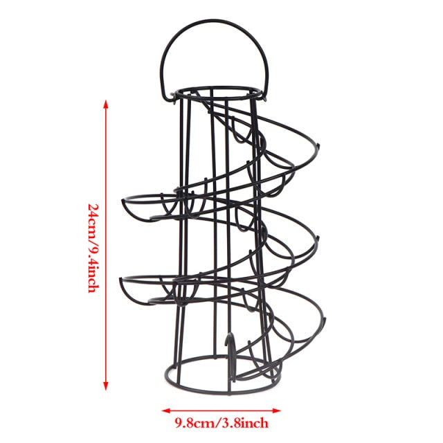 Unique Spiral Egg Holder Storage Rack