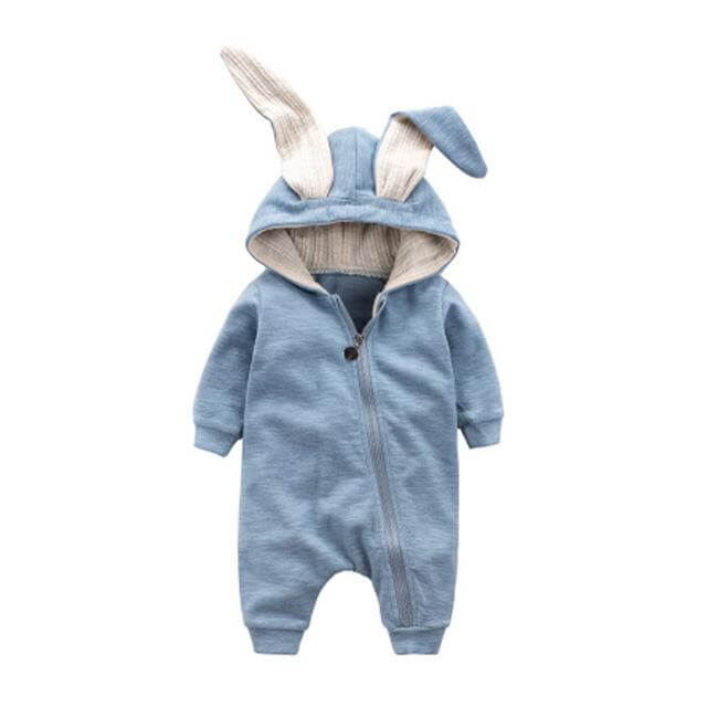 Cozy Bunny Ear Baby Romper Winter Onesie - Yeezlab
