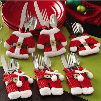 Holiday Santa Silverware Holder Set of 6 - Yeezlab