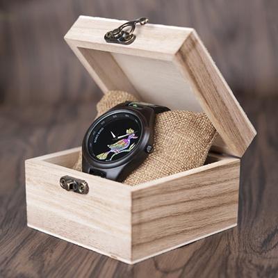 Natural Bamboo Wooden Ladies Watch with Sewn Strap