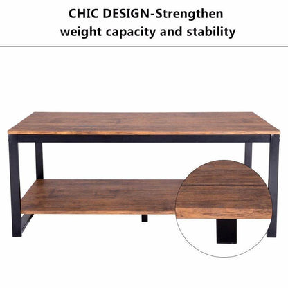 Sleek Steel Rectangular Coffee Table