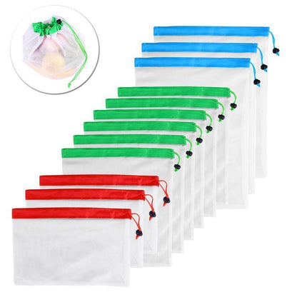 Reusable Grocery Bags 12 Pack Eco Friendly Shopping Bags - Yeezlab