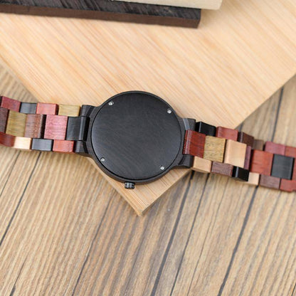 Mens Wooden Watch with Date Display in Wooden Case