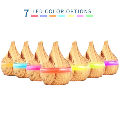 Natural Wood Electric Mist Humidifier Essential Oil Diffuser