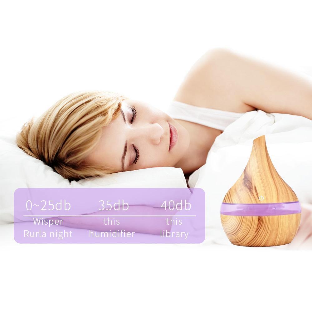 Natural Wood Electric Mist Humidifier Essential Oil Diffuser