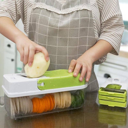 Easy Vegetable Chopper with 8 Interchangeable Blades