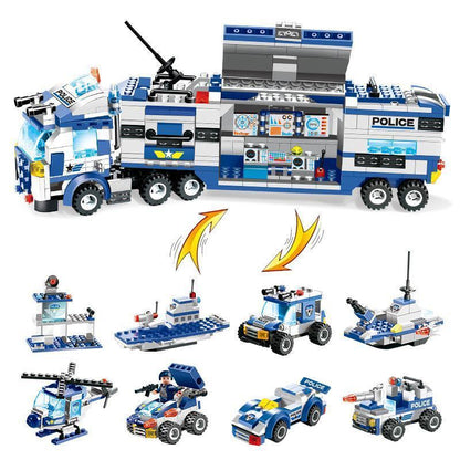 Ultimate Police Truck Building Block Playset For Boys